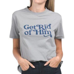 WILDFOX "Get Rid Of Him" Graphic Print Short-Sleeve Tee Shirt, Ultimate Grey